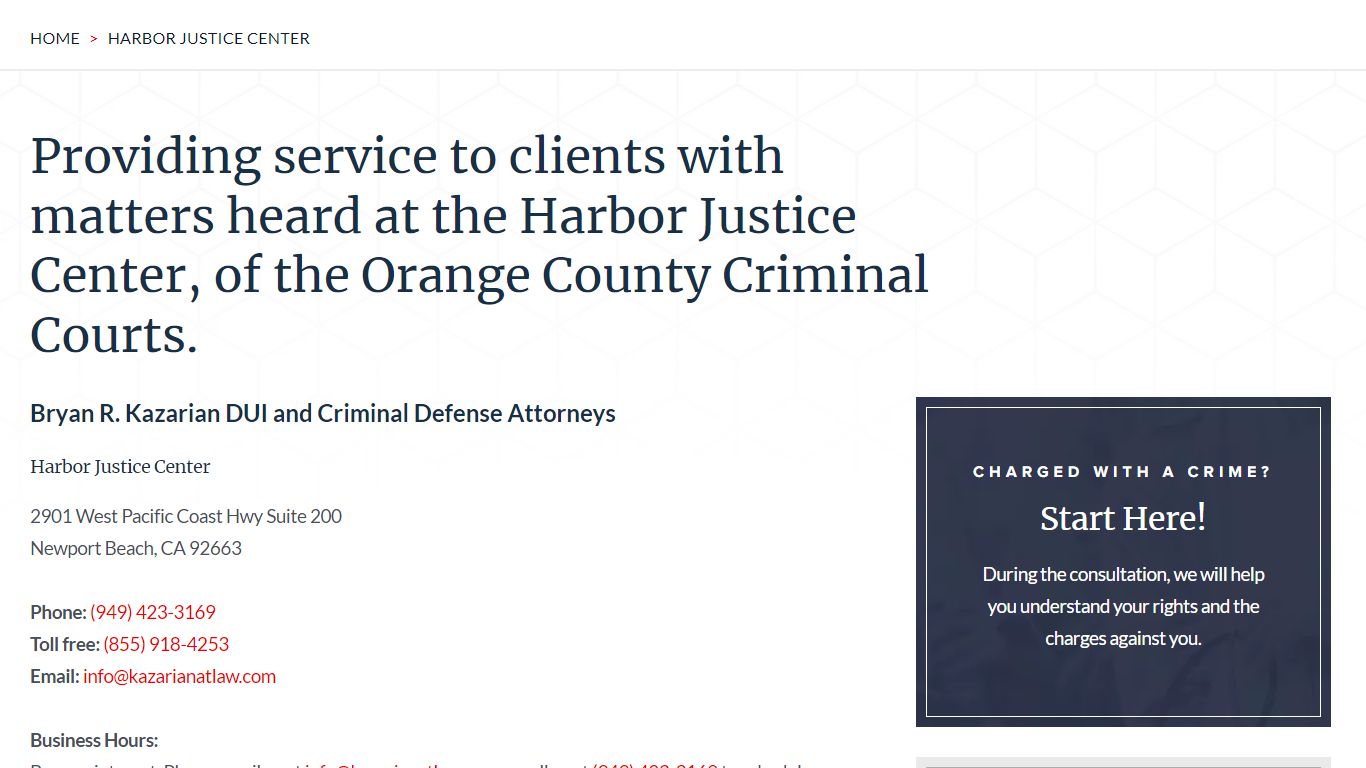 Criminal Defense Attorney Harbor Justice Center | The Law Offices of ...