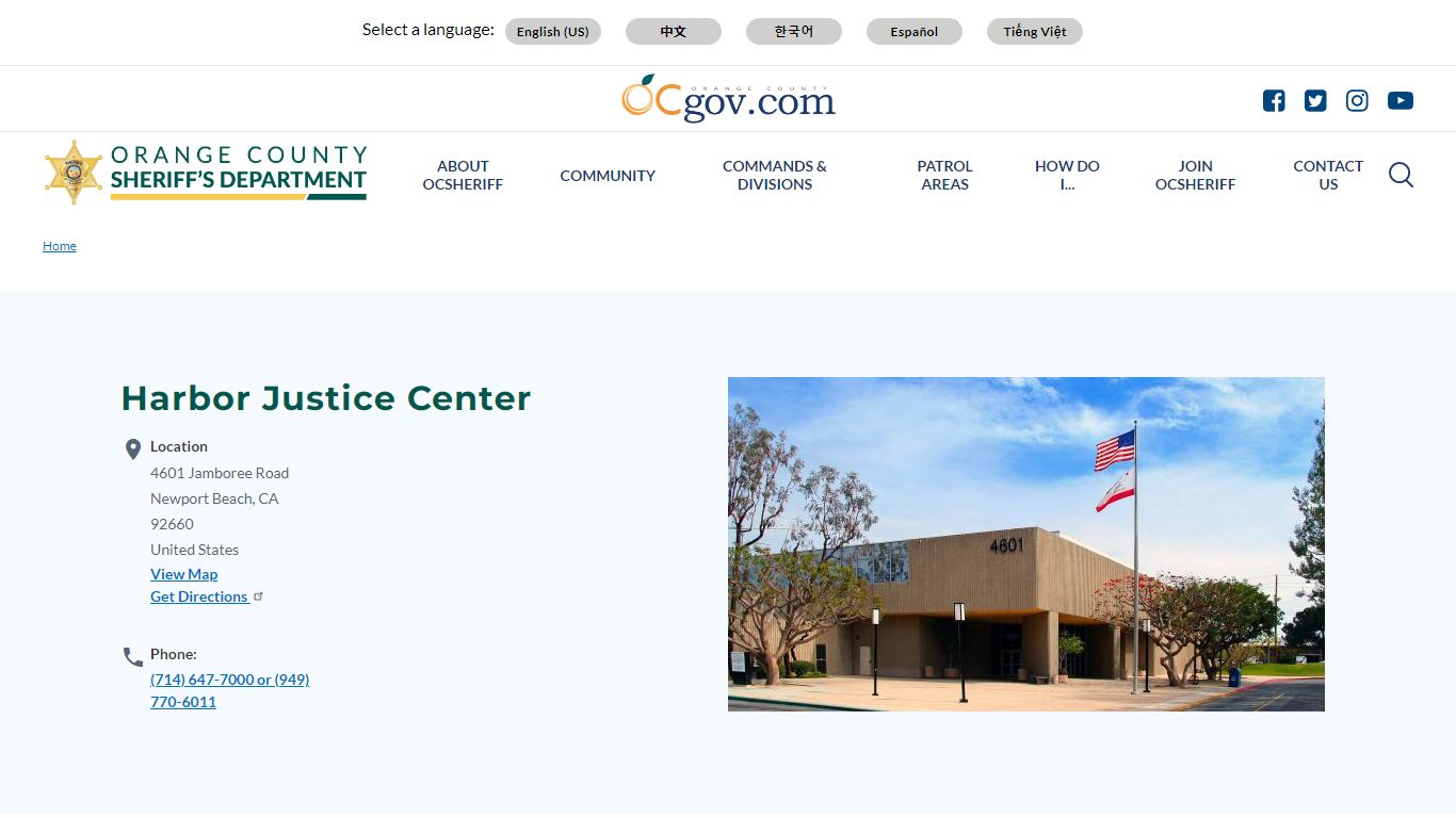 Harbor Justice Center - Orange County Sheriff's Department