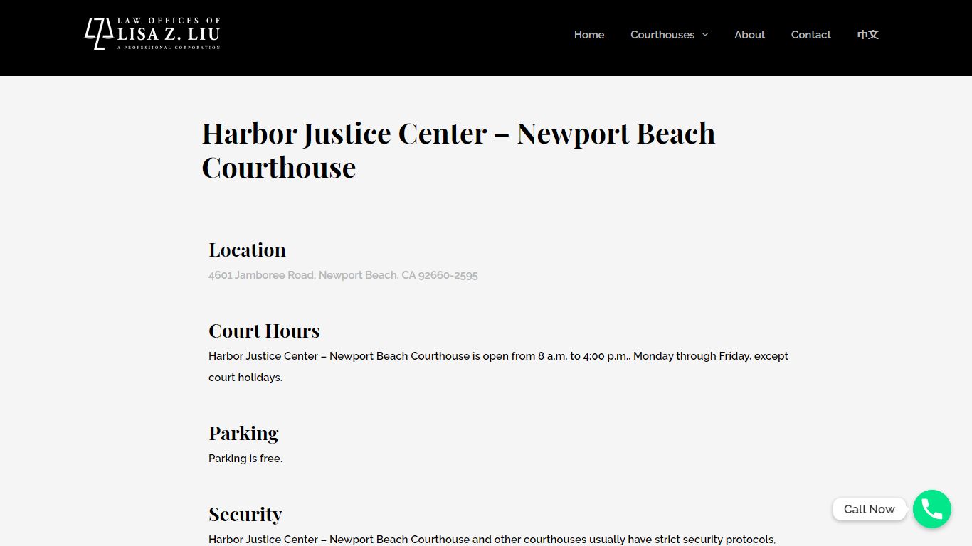 Harbor Justice Center – Newport Beach Courthouse